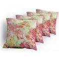 thumbnail image 5 of Ambesonne Floral Throw Pillow Cover 4 Pack, Retro Design Old Grunge, 16", Pink and Green, 5 of 7