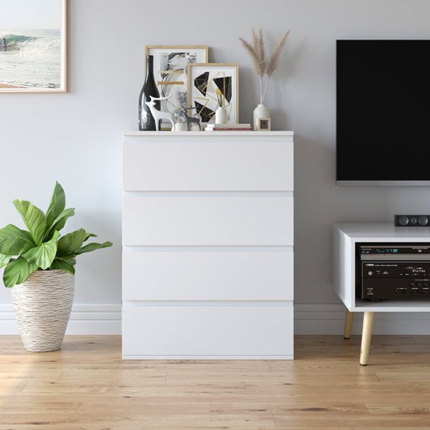 Homfa 4 Drawer White Dresser, Modern Storage Cabinet for Homfa 4 Drawer White Dresser, Modern Storage Cabinet for