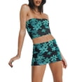 thumbnail image 2 of KOMOO Women Two Piece Skirt Set Summer Floral Sleeveless Crop Tube Tops Bodycon Mini Skirt Outfits, 2 of 7