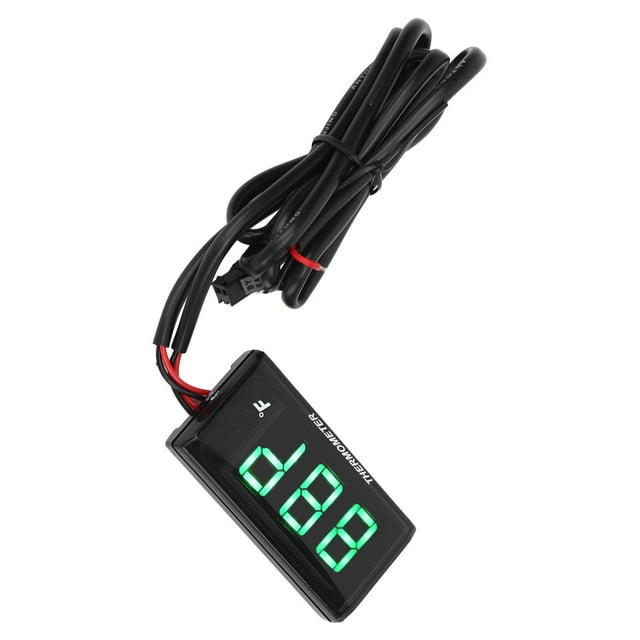 LCD Motorcycle Thermometer Ultra Thin Waterproof Water Temperature Meter Sparking Plug Adapter DC12V