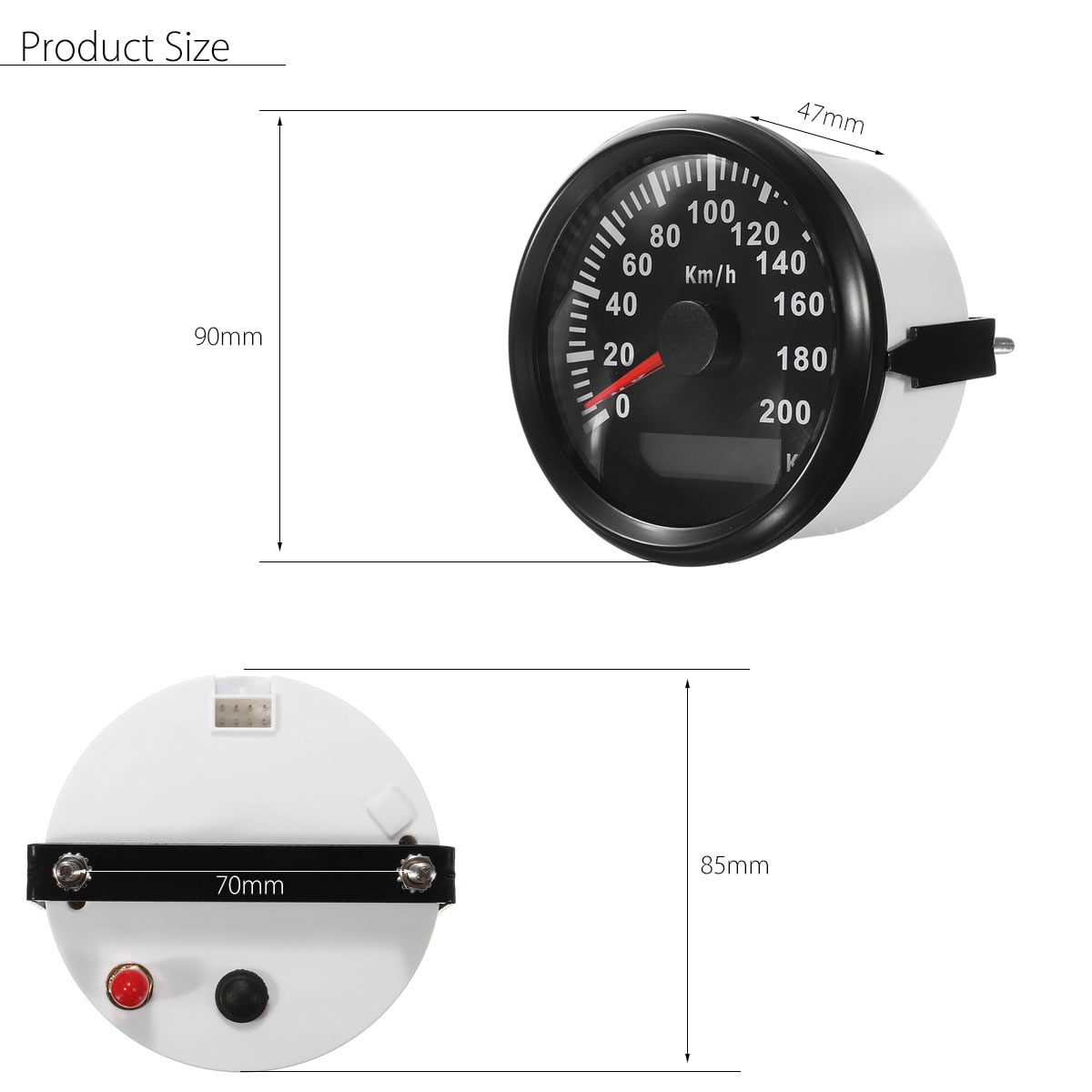 Car & Truck Gauges 85mm Black Waterproof Digital Stainless GPS
