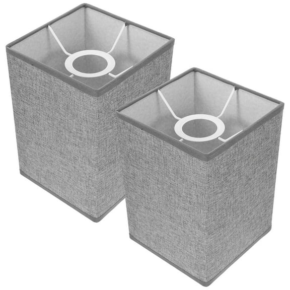 Pawsdot 2Pcs Bedside Lamp Shade Grey Linen for Simple Design Home Lighting
