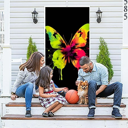 

Party Decoration Black Door Sign Decoration Background Front Bunting Bag for Stroller Toddler Bunting Girl Bunting Baby Boy Snow Pennant Holder 12x30 Banner Indoor