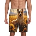 thumbnail image 3 of Lsque Pastoral Sunflower Corgi Mens Sleep Pajama Shorts,Short Pajama Pants, Cotton Ultra-Soft Knit-4X-Large, 3 of 9