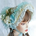 thumbnail image 6 of Teas Party Sun Hat Lace Fascinators For Women Lolit Straw Hat Victorian Bonnet Victorian Headdress Flower Straw Hat, 6 of 8