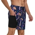 thumbnail image 3 of Haiem Floral Hippie Mushrooms Mens Swim Trunks with Compression Liner 2 in 1 Swimming Shorts Stretch Swimwear Quick Dry,Board Shorts-Large, 3 of 9