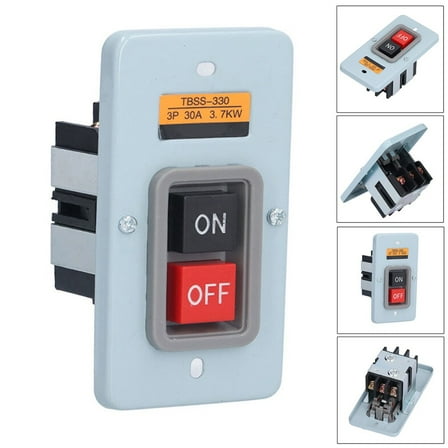 3P 3 Phase 30A 3.7KW Maintained On/Off Power Pushbutton Switch TBSP-330