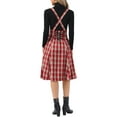 thumbnail image 3 of INSPIRE CHIC Overall Plaid Dress for Women's Christmas Tartan Pinafore Suspender Skirt S Dark Red, 3 of 5