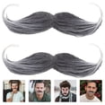 thumbnail image 2 of 2 bigotes postizos realistas, barba falsa, bigote artificial, vello facial para disfraz, barba postiza para fiesta de disfraces de Halloween, 2 of 8