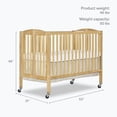 thumbnail image 2 of Dream On Me Folding Full Size Convenience Crib in Natural, Comes With Heavy Duty Locking Wheels, 2 of 9