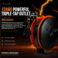 Open Box SuperHandy Extension Cord Reel Retractable 12AWG x 80 Foot GUR071 Orange/Black