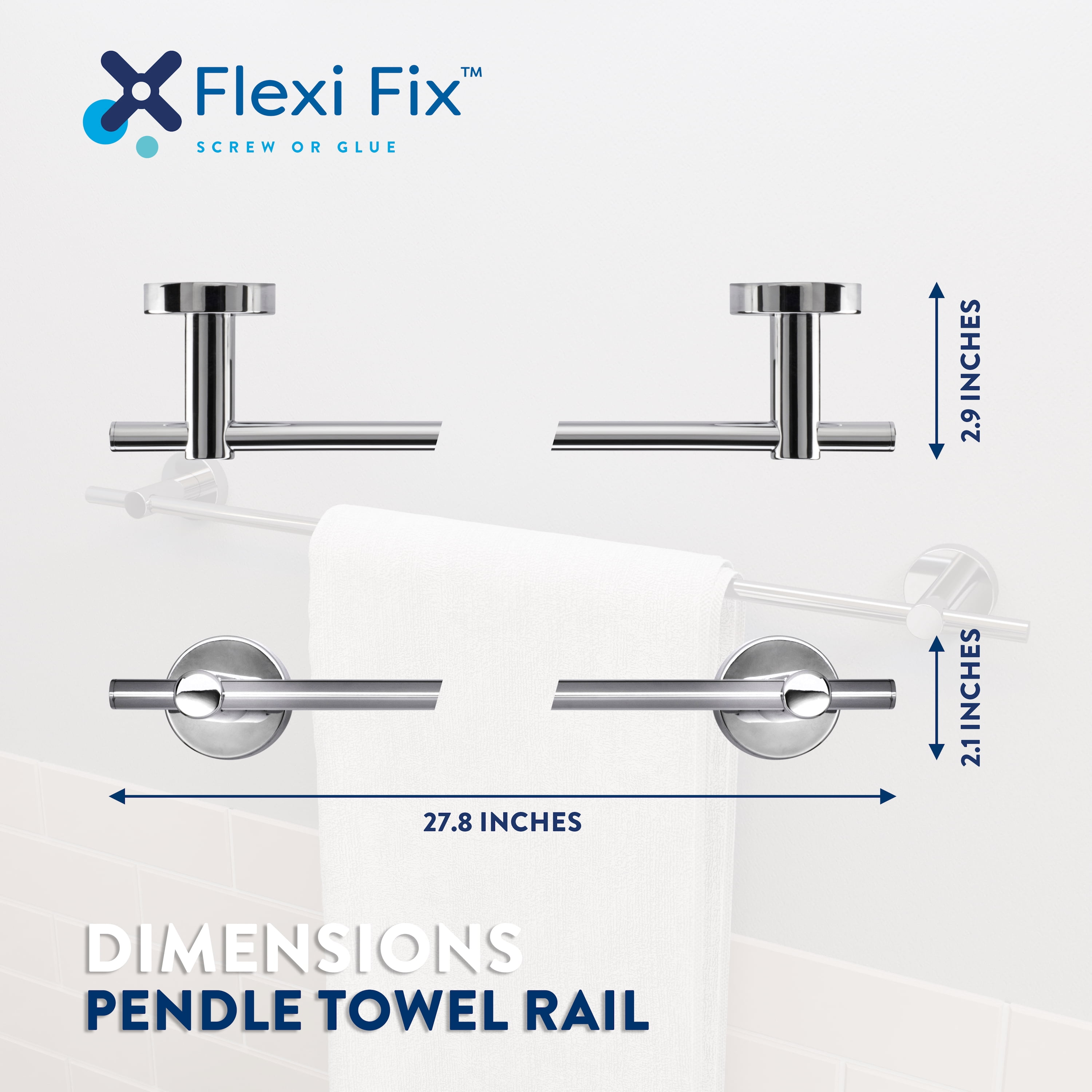 Croydex Pendle 26-3/4 in. Towel Bar in Chrome