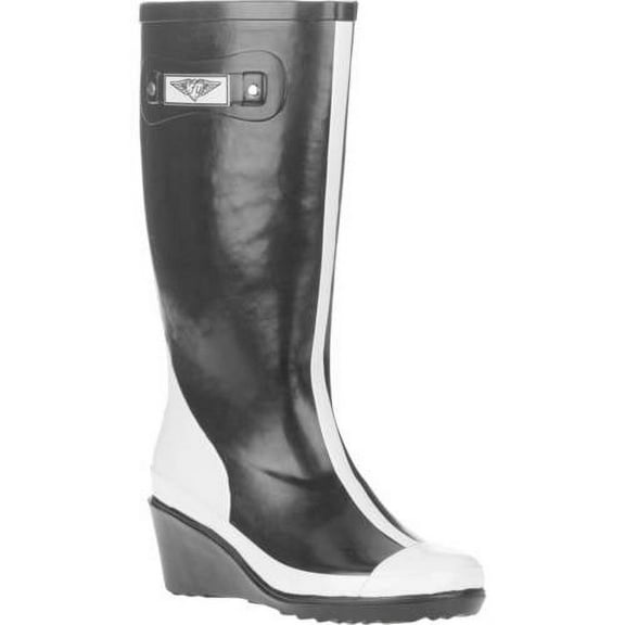Forever Young Women's Wedge Tall Two-tone Rain Boot