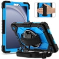 thumbnail image 2 of Funda Resistente a Golpes para Samsung Galaxy Tab A11, Funda Protectora de Silicona + Capa de PC Anti Caída con Asa Giratoria de 360°, Soporte, Correa para el Hombro, Azul, para Galaxy Tab A11, 2 of 8