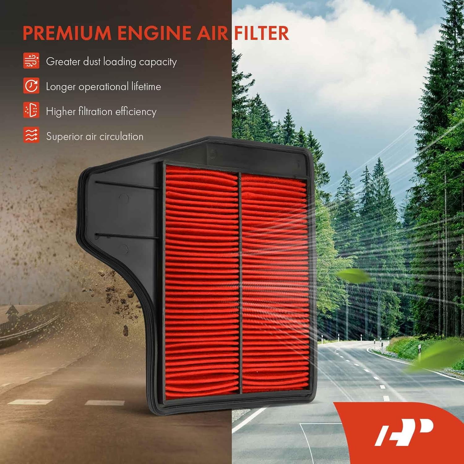 A-Premium 2-PC Pre-oiled Engine Air Filter Compatible with Nissan Altima 2013-2018 2.5L, Replace# SPA2478, 165463TA0A