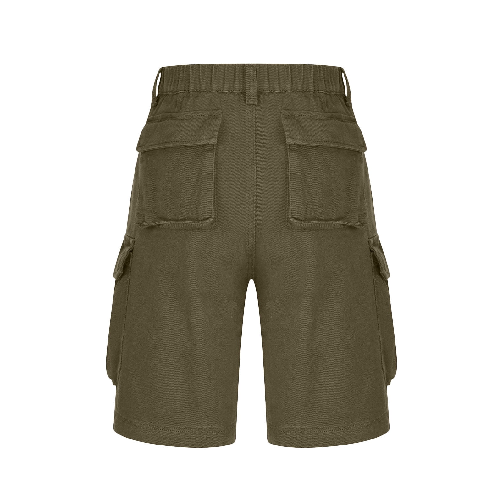 Xysaqa Women's Casual Twill Bermuda Cargo Shorts Summer Knee
