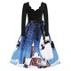 thumbnail image 3 of WILLBEST Vestido Acampanado Vintage Con Estampado De Notas Musicales Navideñas De Manga Larga Para Mujer, 3 of 3