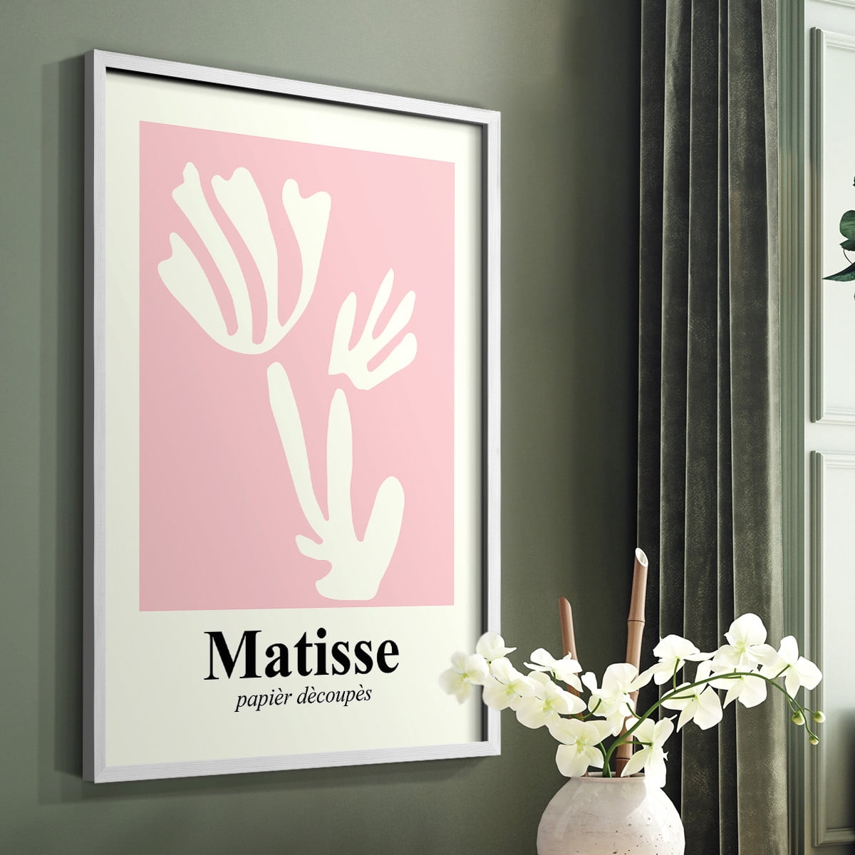 Matisse CCCLIV in White Solid Wood 8 x 10 Framed Print