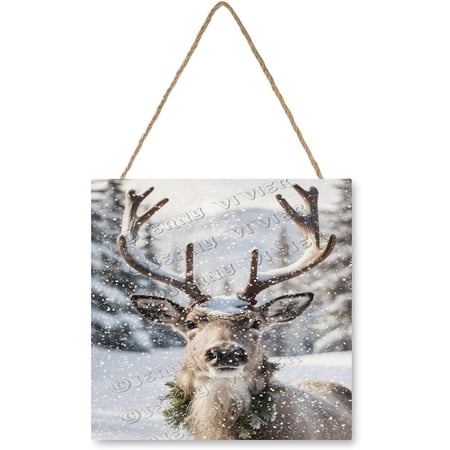 Wooden Reindeer Sign 12×12 – Rustic Farmhouse Wall Plaque for Christmas Decorations Living Room Entryway or Holiday Seasonal Home Décor Wooden Reindeer Sign 12×12 – Rustic Farmhouse Wall Plaque for Christmas Decorations Living Room Entryway or Holiday Seasonal Home Décor