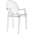 thumbnail image 3 of Hawthorne Collections 18.5" Modern Plastic Dining Arm Chair in Clear, 3 of 4