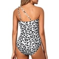 thumbnail image 5 of Ydojg Women's Onepiece Swimsuits Tummy Control High Waisted Bathing Suit Leopard Print Wrap Tie Back Monokini Front Cross Swimwear Summer Beach 1 Piece Swimsuit Khaki S, 5 of 7