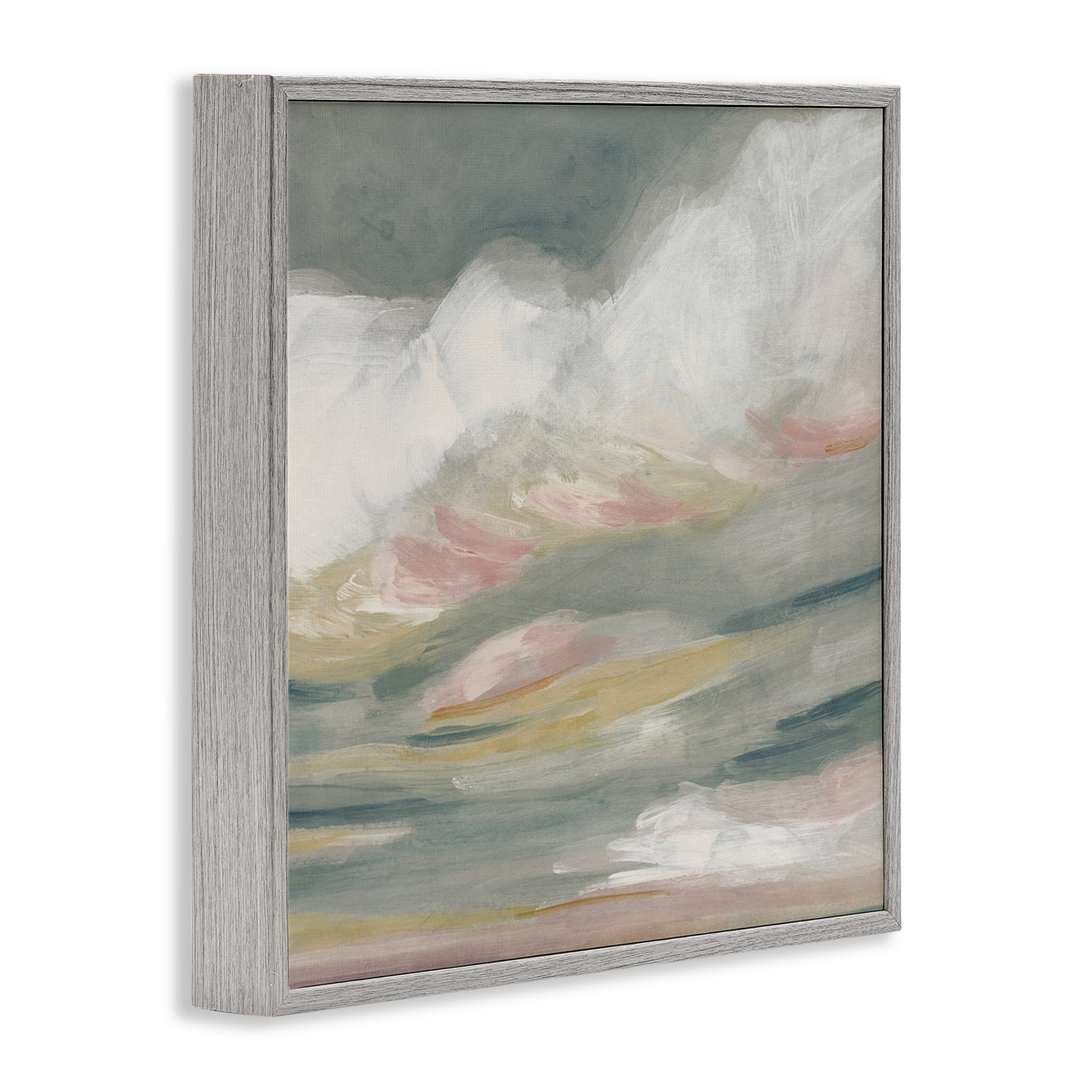 Stupell Industries Storm Clouds Abstraction Landscape Painting Gray Framed Art Print Wall Art, 24 x 24