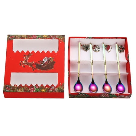

4 Pack Christmas Series Coffee Spoon Dessert Spoon Kitchen Spoons Dinner Spoons