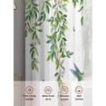 thumbnail image 6 of Spring Botanical Sheer Curtains 72 Inch Length 2 Panels Set Window Treatments, Watercolor Leaves Flowers Birds Country Rod Pocket Semi Curtains for Living Room/Bedroom/Kitchen Décor, 104"W x 72"L, 6 of 7