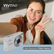Vivitar Popsnap Compact Digital Camera, White, 16X Zoom, 1080p, Built-in Flash, Micro SD, Slim Lightweight Pocket Design