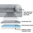 thumbnail image 5 of FurHaven Plush & Suede Cooling Gel Foam Top Sofa Pet Bed for Dogs & Cats - Gray, Medium, 5 of 12