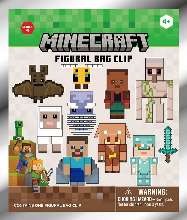 Portachiavi Ufficiale Minecraft Con 4 Ciondoli: Maiale, Creeper, Piccone E Cubo Di Terra - 4