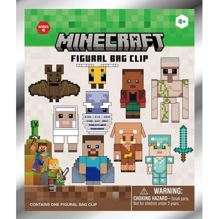 3D Figural Bag Clip Minecraft Series 4 Mystery Pack (1 RANDOM Figure)