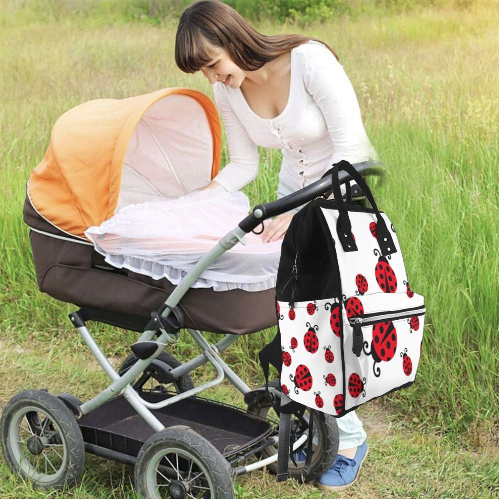 Defioc Fly Flying Ladybug for Baby Diaper Bag Backpack - Baby Bag for Boys & Girls - Diaper Backpack - Large Travel Diaper Bags- Baby Registry Search & Shower Gifts