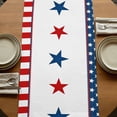 thumbnail image 5 of Table Runners 70 Inches Long Dress Scarves, 4th of July Farmhouse Coffee/Dining/Kitchen Table Decor, Holiday Table Runner, Flag Day Gnomes Truck Star Flag Firework 13x70 Inch, 5 of 9