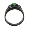 thumbnail image 3 of IP Black (Ion Plating) Stainless Steel Ring with Synthetic in Emerald for Women Style TK3764 Size 10, 3 of 5