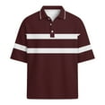 thumbnail image 5 of Dresfit Mens Polo Shirts Waffle Knit Short Sleeve Golf Shirts 2026 Summer Loose Striped T Shirts Collared Big and Tall Button Down Business Tops 2XL, 5 of 6