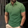 thumbnail image 2 of Dovford Men's Gradient Shirts Casual Stylish Button Down Short Sleeve Polo Shirts Summer Shirts Loose Athletic Pullover Tee 2024, 2 of 5