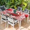 thumbnail image 2 of Pink Valentine's Day Table Cloths for 3 Foot Rectangle Tables, Love Heart Gnomes Truck Roses Patio Waterproof Elastic Fitted Tablecloths, Washable Rectangular Table Cover for Camping, 2 of 8