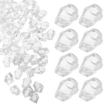 WHAMVOX Clear Plastic Ice Cubes for Decoration Reusable and Easy to Clean with High Realism 200 Pcs