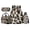 Brown Cowhide Print, variant on Cartoon Giraffe Face Kids Backpack Set 17 Inch 4 Pieces Insulated Lunch Box, Pencil Case & Water Bottle Sleeve, Anti-Slip Straps, for Ages 8-15