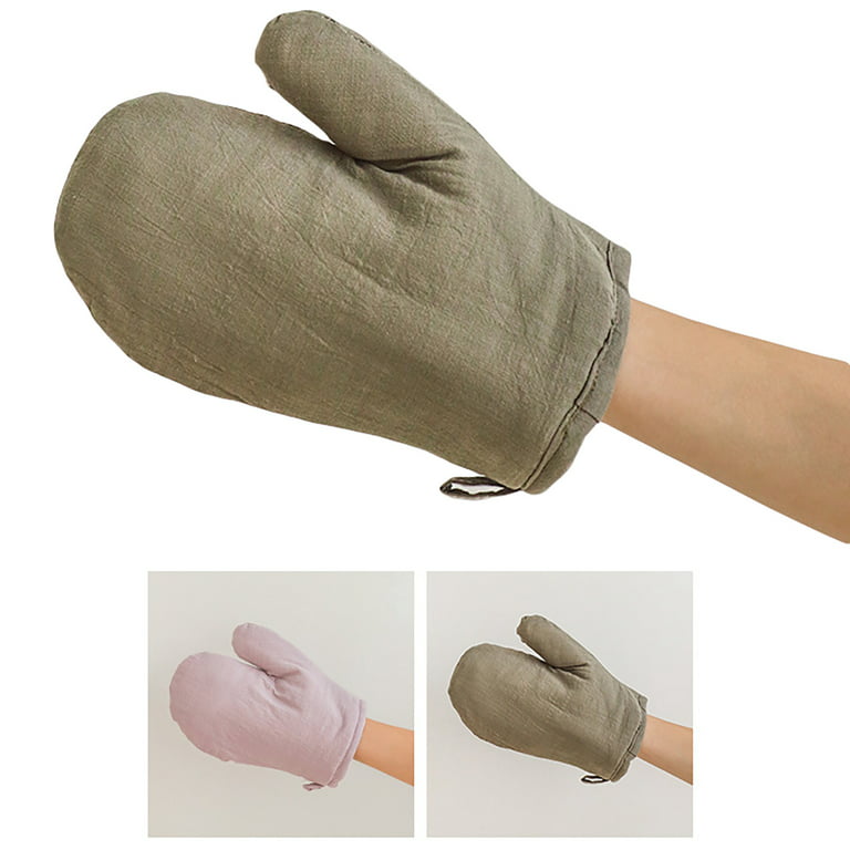Oven Mitts with Hook Design, Anti-Scalding, Solid Color, Kitchen Heat-Resistant Gloves for Home (1pc), adult Unisex, Size: One size, Green