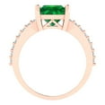 thumbnail image 4 of 2.43ct princess cut green emerald 18k rose gold Bridal Wedding Engagement Promise Anniversary Ring for Women size 4.75, 4 of 7