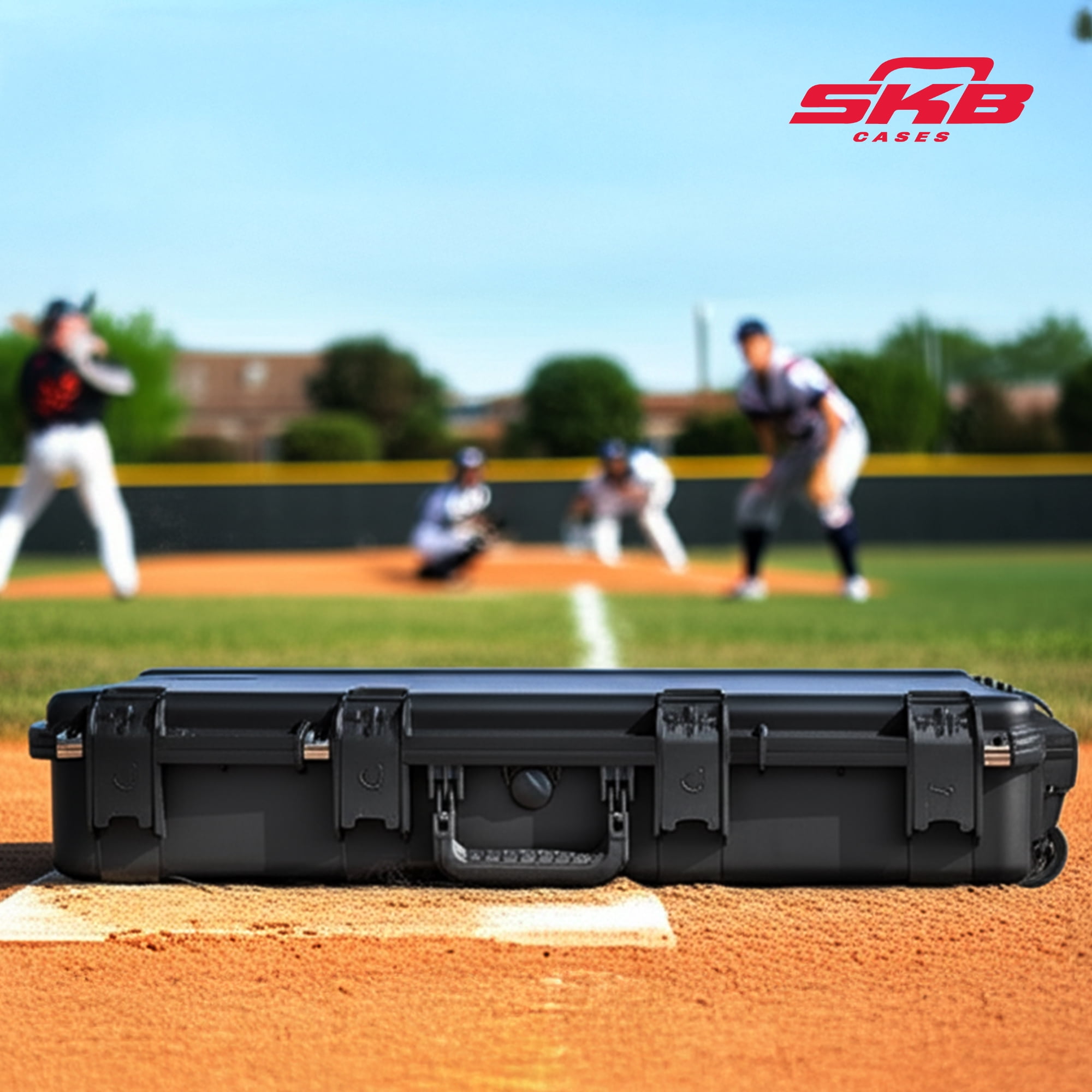 SKB iSeries Durable Baseball Bat Case for 10 Bats, Weatherproof, Secure Locks, Black