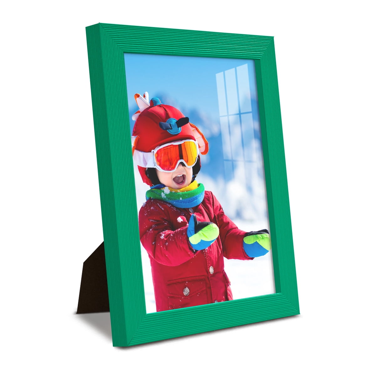 Grooved 6 in. x 8 in. Green Picture Frame Set (Set of 4)