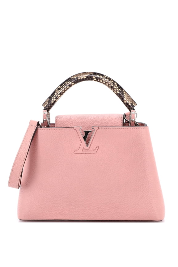 Pre-Owned Capucines Bag Leather with Snakeskin BB By Rebag