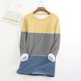 thumbnail image 2 of IROINNID Long Sleeve Shirts for Women Winter Discount Women's Large Loose Plush Top Thickened and Velvet Wool Warm Undershirt,Yellow, 2 of 4