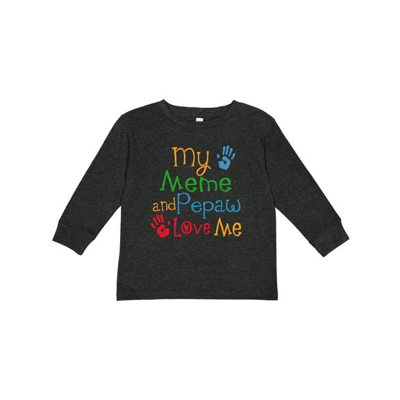 Inktastic Meme and Pepaw Love Me Boys or Girls Long Sleeve Toddler T-Shirt