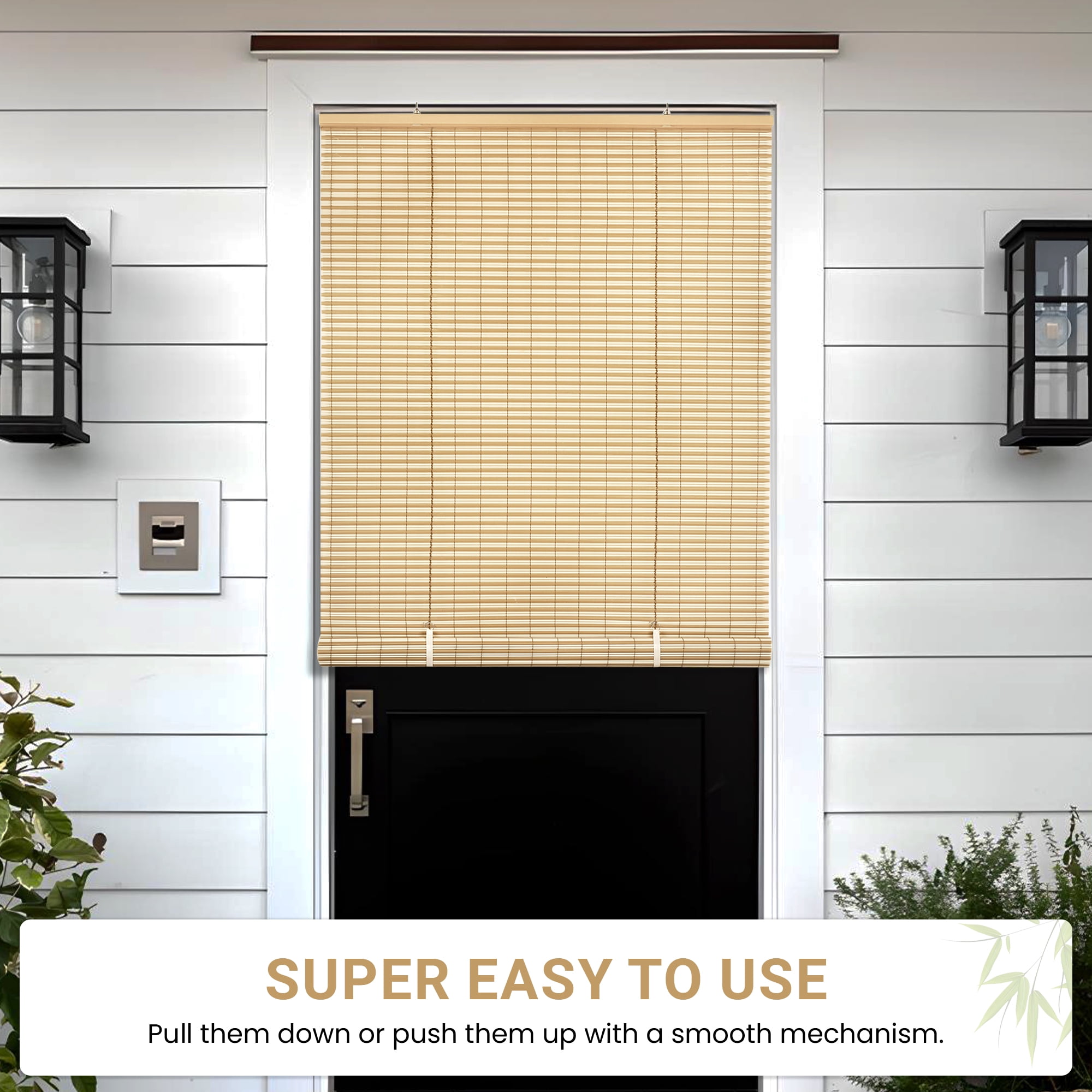 PowerSellerUSA Oval Cordless Blinds, Roll-Up Roller Shades for Windows and Doors, Light Filtering and Shades Privacy Window Treatment for Home - 30" (Width) x 72" (Length) Beige