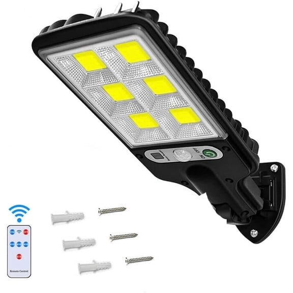 Solar Outdoor Lights - 108 LED Security Lights with Remote Control,  IP65 Waterproof Motion Sensor Lights, 3 Modes Flood Lights for Wall, Porch, Yard, Outside