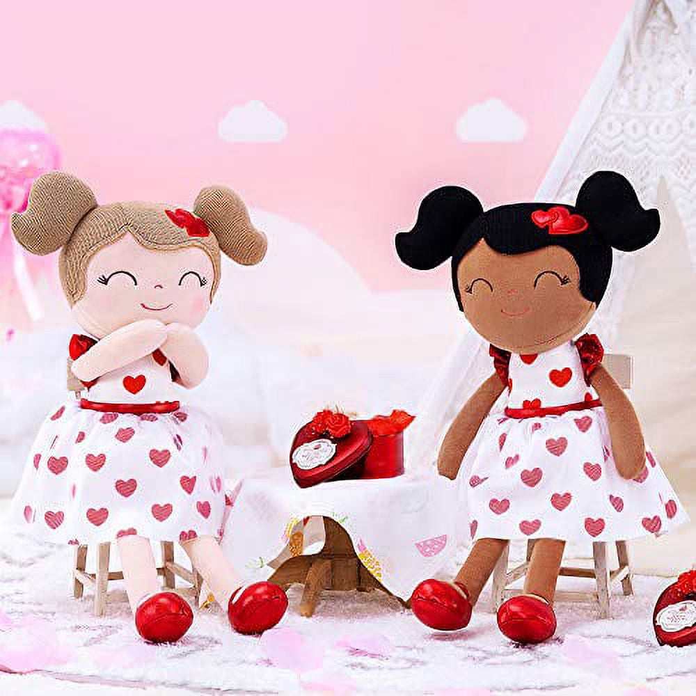 Gloveleya Baby Doll Baby Girl Gifts Soft First Baby Doll Plush Dolls Red Heart 16 Inches with Gift Box